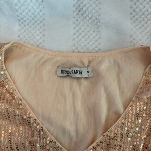 new grace karin sequin peplum blouse size Medium - Picture 2 of 3